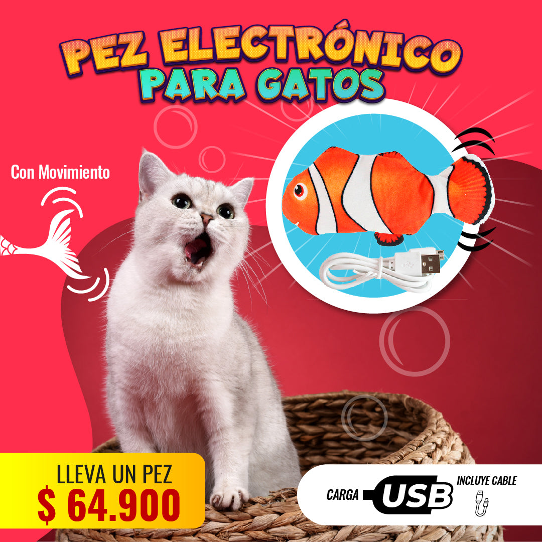 🐠Pez Juguete Para Gatos - Con Cable USB🐱