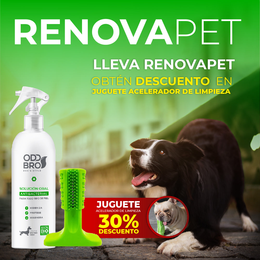 Oferta Renovapet 250ml + Juguete Acelerador De Limpieza Oral